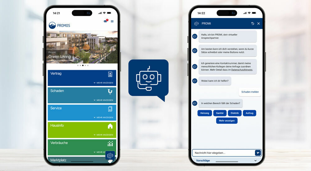 Mit dem Chatbot von PROMOS können Mieteranfragen sicher und zufriedenstellend automatisiert aufgenommen werden.